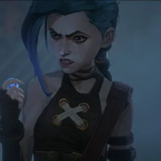🕳 Jinx Arcane jinx, arcane, league of legends, animato, serie tv, capelli blu telegram sticker