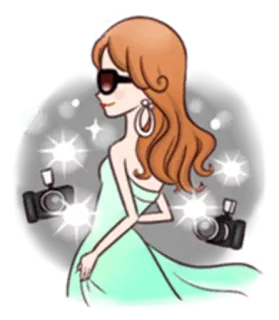 😎 mulher, moda, glamour, celebridade, vestido, óculos de sol, câmeras, flash telegram sticker
