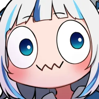 😳 Gawr Gura Anime, VTuber, Gawr Gura, Tubarão, Hololive, Fofo, Meme telegram sticker