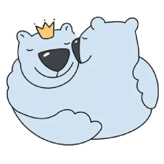 ❤️ หมี, สัตว์, น่ารัก, การ์ตูน, รัก, กอด, มงกุฎ, คู่ telegram sticker