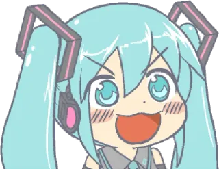 😄 Hatsune Miku anime, manga, chibi, vocaloid, cute, girl telegram sticker