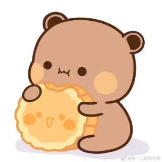 🍄 urso, fofo, desenho animado, comida, biscoito, animal telegram sticker