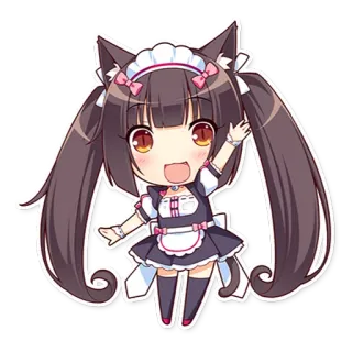 👋 Nekopara anime, catgirl, chibi, cute, maid whatsapp sticker