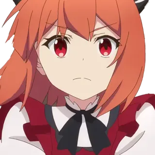 ☹️ аниме, девушка, мультфильм, рыжие волосы, персонаж telegram sticker