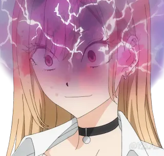😰 Marin Kitagawa Anime, Garota, Marin Kitagawa, Expressão, envergonhada telegram sticker