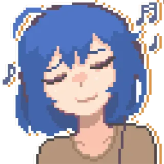 😁 Аниме, Пиксель арт, Музыка, Девушка, Мило, Цифровое искусство telegram sticker