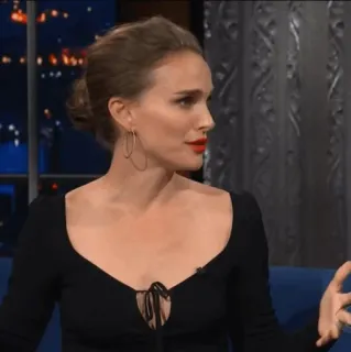 🍄 Natalie Portman atriz, celebridade, mulher, retrato, talk show, entrevista telegram sticker