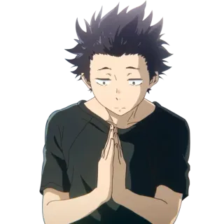 🙏 Shoya Ishida A Silent Voice anime, manga, character, emotion, gesture, silent voice telegram sticker