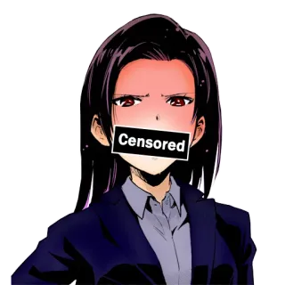 🤬 Censored Аниме, Цензура, Женщина, Портрет, Манга, Наклейка telegram sticker