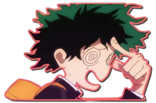 🤔 Izuku Midoriya My Hero Academia アニメ, 僕のヒーローアカデミア, 緑谷出久, デク, 面白い telegram sticker