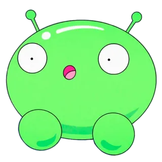 😮 Mooncake Final Space Mondkuchen, Final Space, Cartoon, Animation, Weltraum, Grün, Alien telegram sticker