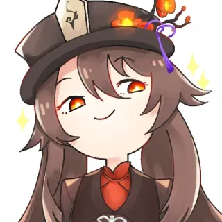 😏 Hu Tao Genshin Impact Anime, Videospiel, Niedlich, Kawaii, Hut whatsapp sticker