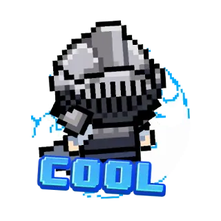 🤛 COOL knight, pixel art, helmet, cool, armor telegram sticker