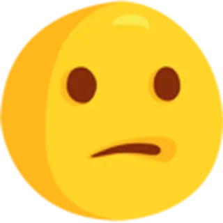 😕 Эмодзи, Желтый, Лицо, Выражение, Неуверенный, Нейтральный telegram sticker