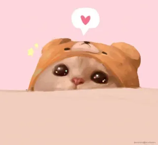 ❤️ mignon, animal, chat, animal de compagnie, kawaii, coeur, ours whatsapp sticker