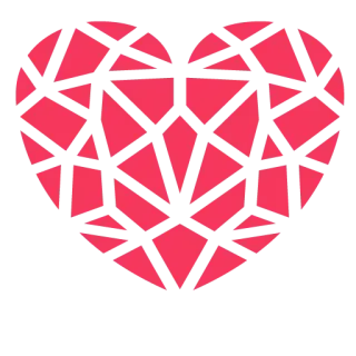 💔 corazón, pixel art, amor, geométrico, rosa whatsapp sticker