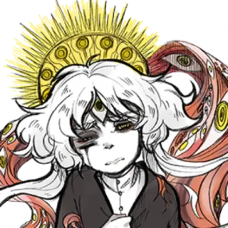🤍 angel, biblically accurate angel, eye, halo, surreal, occult telegram sticker