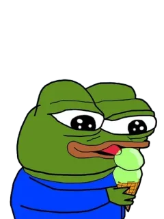 🍦 Pepe the Frog pepe, grenouille, glace, mème, mème internet, dessin animé whatsapp sticker