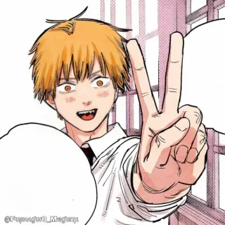 🪚 Anime, Charakter, Friedenszeichen, Manga, Illustration telegram sticker
