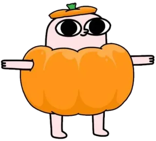 🥧 ฟักทอง, ฮาโลวีน, การ์ตูน, ตัวละคร telegram sticker