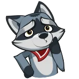 🤔 raton laveur, dessin animé, animal, mignon, autocollant, illustration telegram sticker