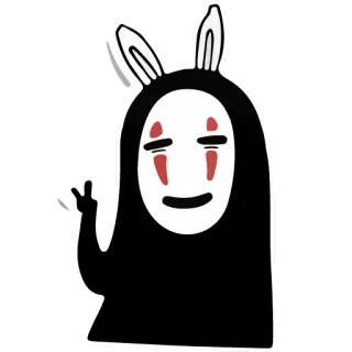 ✌️ No-Face Spirited Away Anime, A Viagem de Chihiro, Sem Rosto, Personagem, Desenho animado, Adesivo telegram sticker