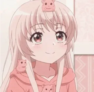💛 anime, ragazza, carina, criceto telegram sticker
