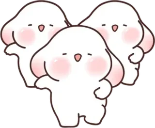 💃 carino, kawaii, adorabile, personaggi, bianco, rosa telegram sticker