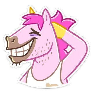 😬 unicórnio, rosa, desenho animado, engraçado, animal, personagem whatsapp sticker