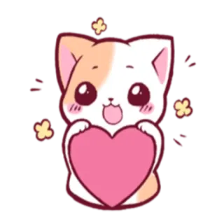 ❤ Katze, Herz, Liebe, Kawaii, Süß, Tier whatsapp sticker