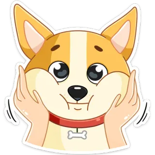 😊 chien, corgi, mignon, dessin animé, chiot, animal de compagnie, animal whatsapp sticker