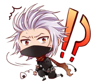 😲 Anime, Chibi, Esclamazione, Ninja, Manga, Kawaii, Carino telegram sticker