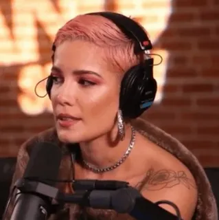 🕊 Halsey 歌手, 音乐家, 肖像, 女人, 耳机 telegram sticker