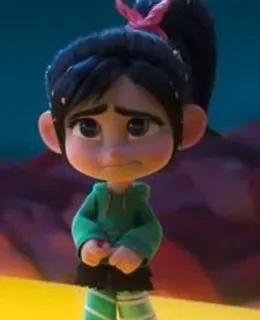 🦋 Vanellope von Schweetz Wreck-It Ralph cartoon, animated, vanellope, wreck it ralph, character, sad, disney whatsapp sticker