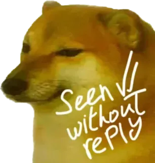 🥹 Cheems Doge meme Seen without reply telegram sticker