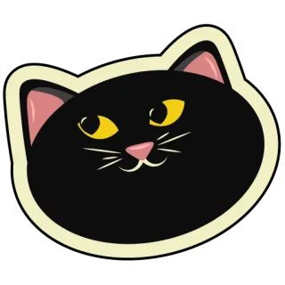 🥴 gato, sticker, gato negro, animal, mascota, lindo whatsapp sticker