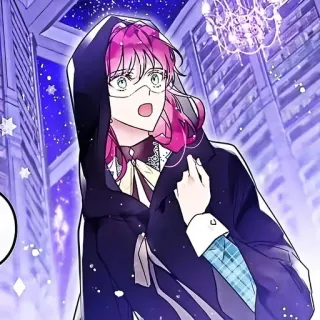 💭 anime, manga, character, pink hair, hood, chandelier, mask, art telegram sticker
