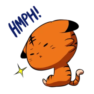 🐯 HMM 고양이, 동물, 주황색, 귀여운, 만화, 음, 생각 telegram sticker
