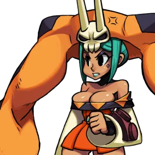 🏆 Squigly Skullgirls 애니메이션, 게임, 스컬걸즈, 격투, 스퀴글리, 캐릭터 telegram sticker