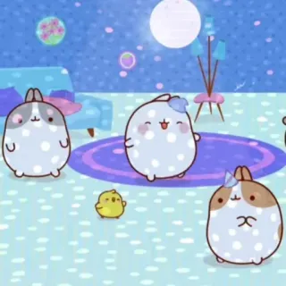 🌟 molang, pui pui, cartoon, cute, kawaii telegram sticker