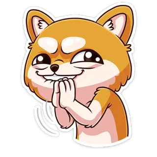 😈 cachorro, shiba inu, desenho animado, fofo, implorando, anime, feliz, animal de estimação telegram sticker