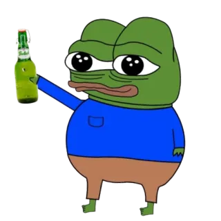 🍺 Pepe the Frog pepe, ếch, uống, bia, meme trên mạng telegram sticker