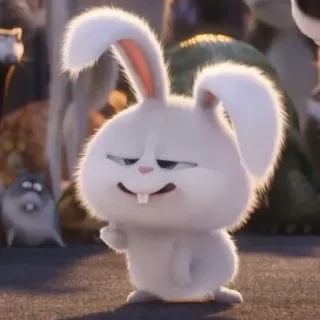 😎 Snowball The Secret Life of Pets conejo, animal, dibujos animados, lindo, mascota, conejito whatsapp sticker