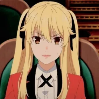 🦮 Mary Saotome Kakegurui Anime, Dibujos animados, Rubia, Chica, Mary Saotome, Kakegurui telegram sticker