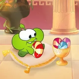 🍬 Om Nom Cut the Rope Om Nom, Cut the Rope, jeu, monstre, bonbon, dessin animé whatsapp sticker