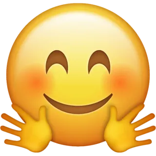 🤗 emoji, smile, hugging, happy, yellow, cute telegram sticker