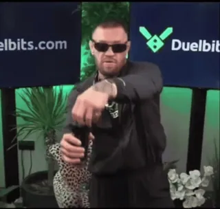 🍺 Conor McGregor Duelbits.com Conor McGregor, zawodnik, okulary przeciwsłoneczne, ufc, mma, sport, hazard telegram sticker