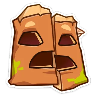 😰 saco de papel, marrom, desenho animado, triste, rosto telegram sticker