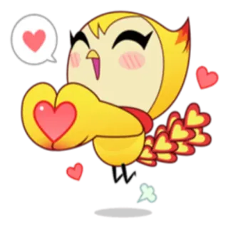 ❤️ cú, hoạt hình, trái tim, tình yêu, tình cảm, dễ thương, biểu cảm telegram sticker