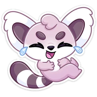 😂 Kreskówka, Słodki, Zwierzę, Szczęśliwy, Śmiejący się, Radosny, Naklejka, Kapryśny telegram sticker